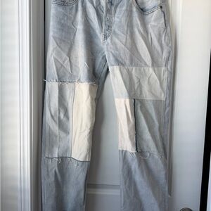 Levi’s Light Wash Patchwork 501 Jeans